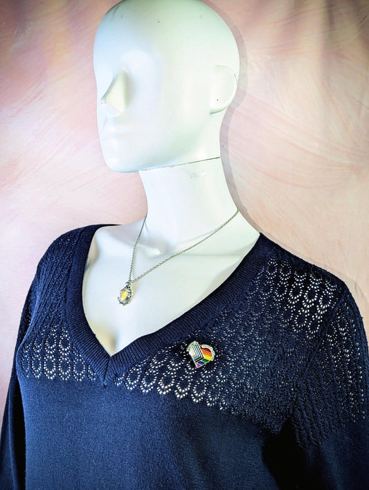Pins émail cœur Progress Pride, badge message inclusif allié LGBT