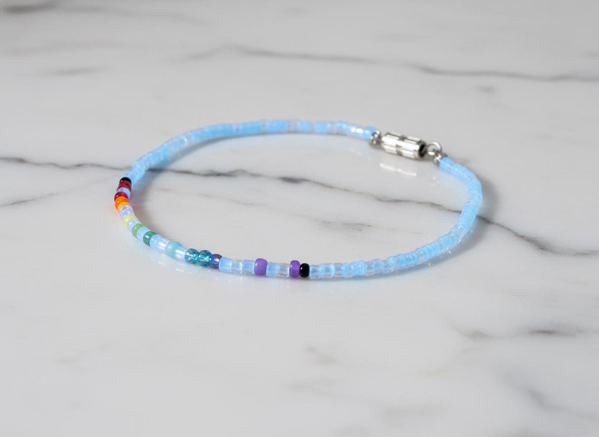 Bracelet code Morse FUCK TRUMP arc-en-ciel, pride queer résistance, message personnalisé