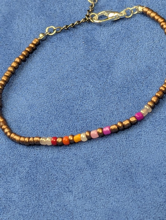 Bracelet code Morse "Epouse-moi" drapeau lesbien, discret fierté queer, amour, message personnalisé