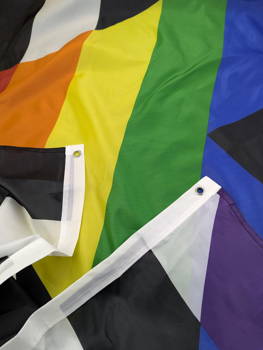 Grand drapeau Allié LGBT 150cm, tissu avec œillets métal, rectangle