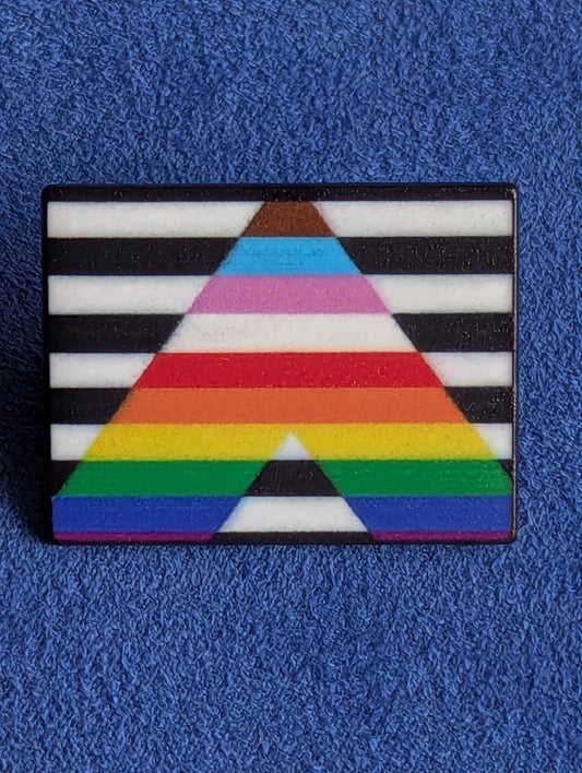 pin's Drapeau "Progress Pride" Allié LGBT, fierté Trans, Badge rectangle en Émail