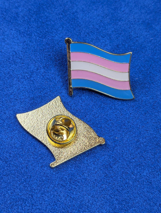 Pins drapeau Transgenre en émail doré, accessoire militant Pride wavy, badge identité de genre