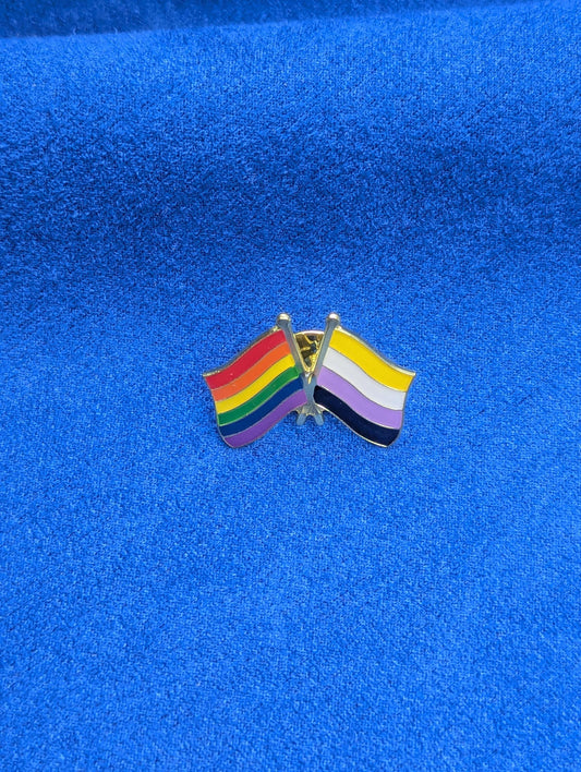 Pin’s drapeaux Non Binaire et fierté LGBT, soutien communauté, insigne émail tolérance