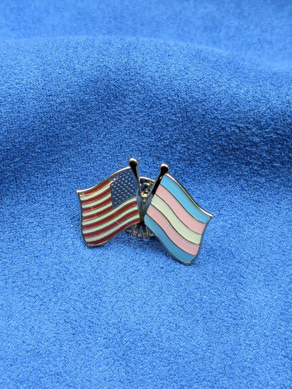 Pin’s drapeaux USA et Transgenre, soutien communauté LGBT, insigne émail tolérance