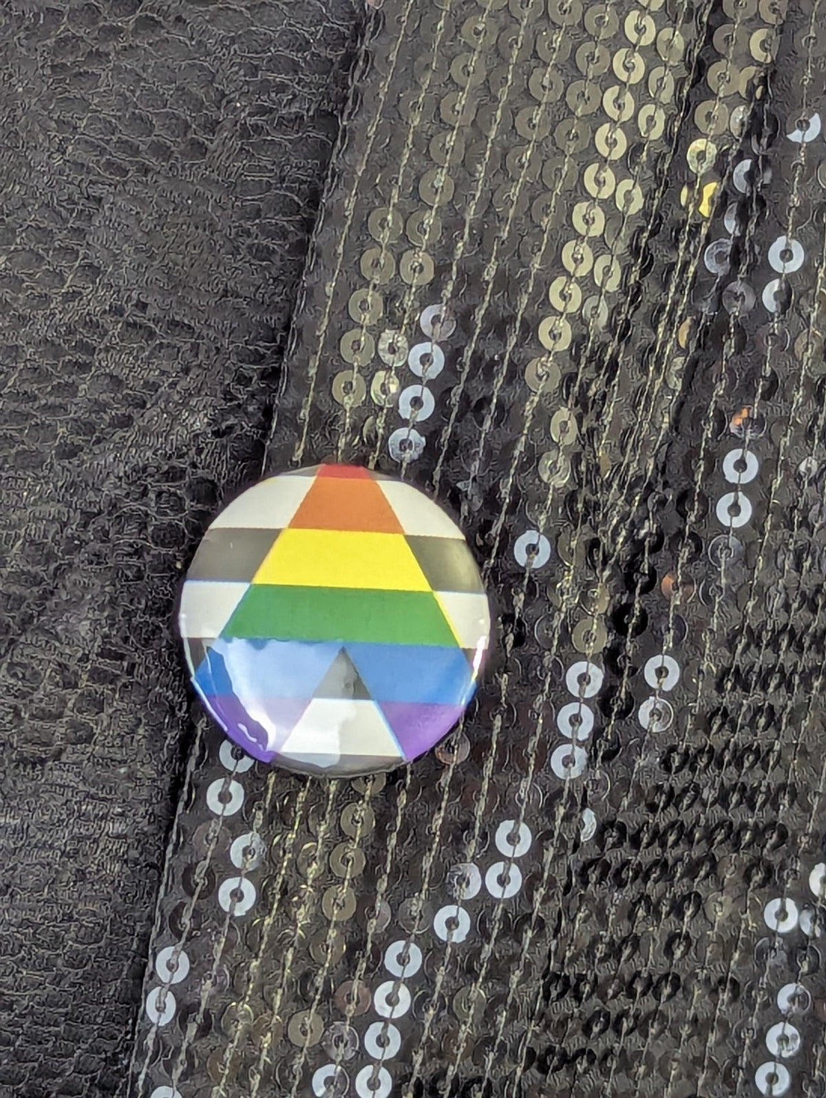 Badge drapeau allié LGBT, pins militant hétéro solidaire, accessoire plastique rond