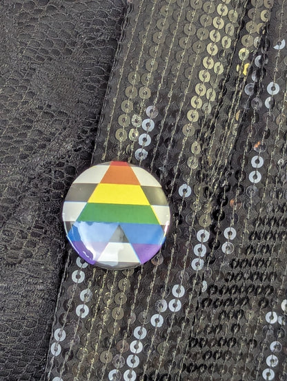 Badge drapeau allié LGBT, pins militant hétéro solidaire, accessoire plastique rond