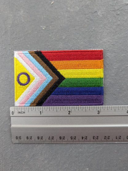 Patch Brodé Intersex Progress Pride, Écusson à Coudre ou Thermocollant, Accessoire Fierté LGBT
