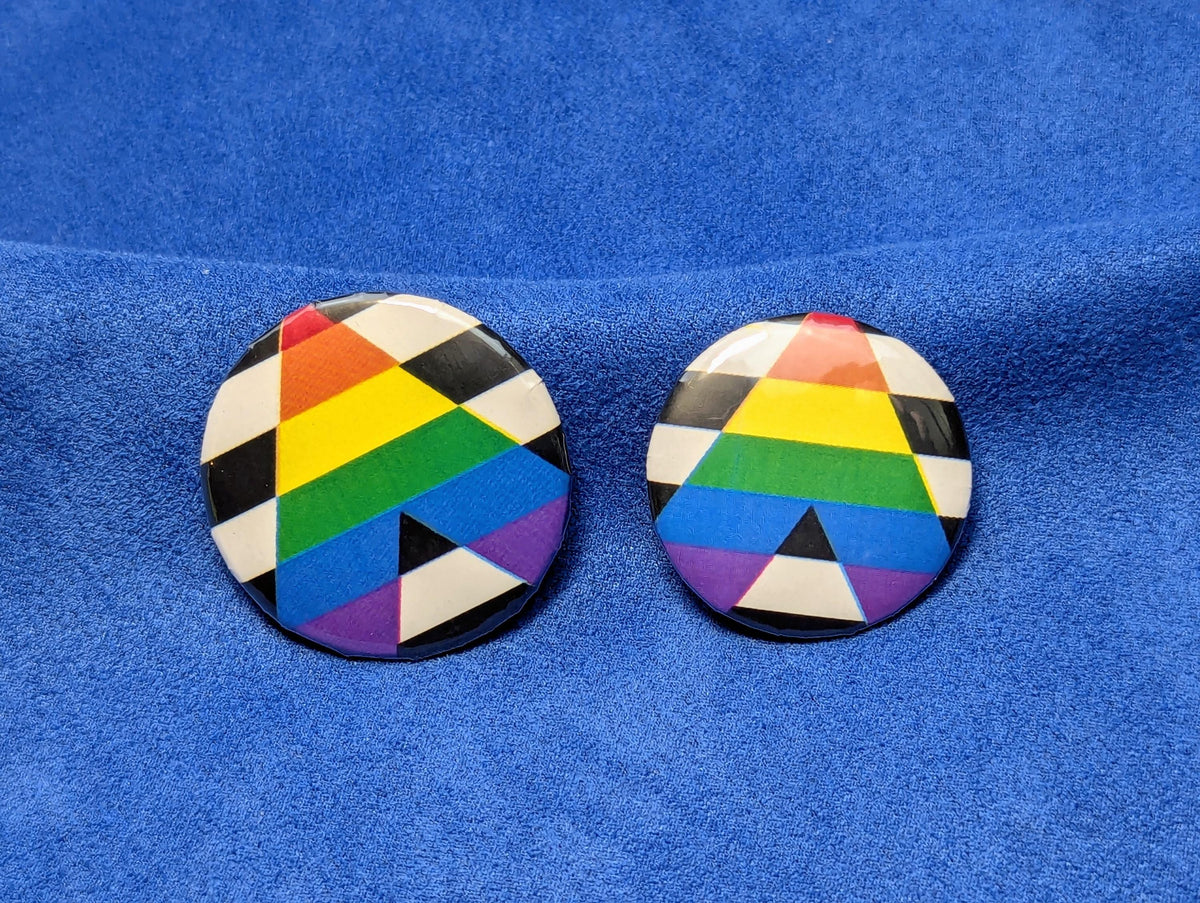 Badge drapeau allié LGBT, pins militant hétéro solidaire, accessoire plastique rond