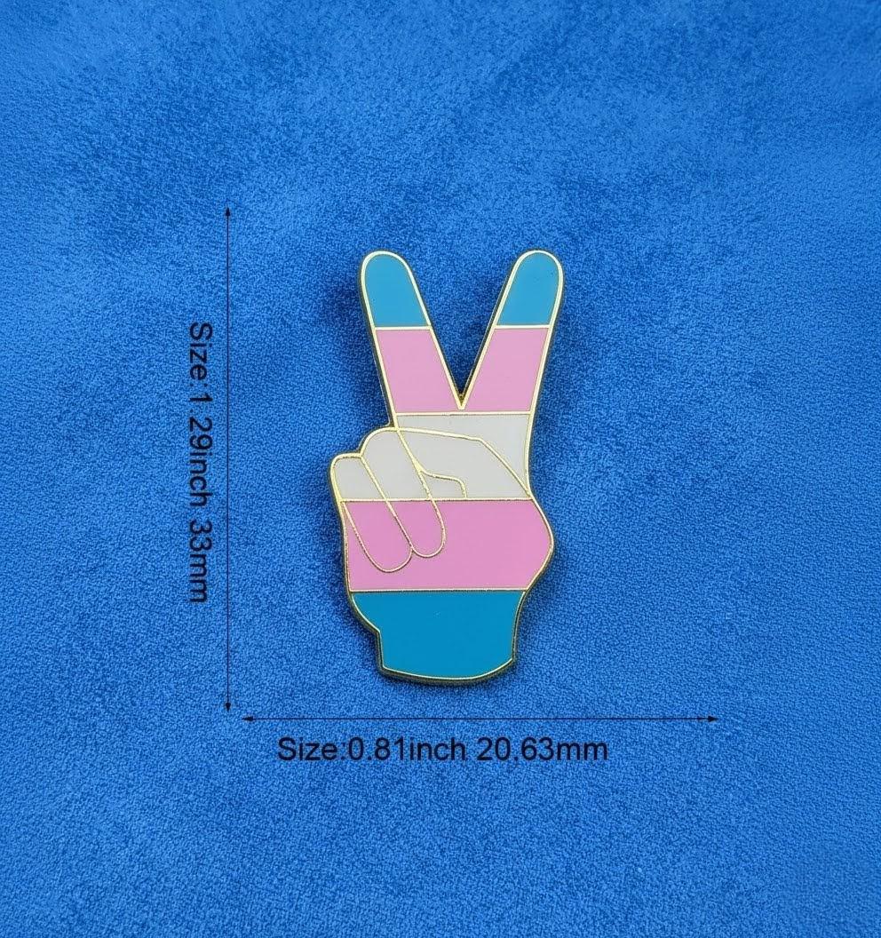 Pins drapeau Transgenre en émail doré, accessoire militant Pride wavy, badge identité de genre