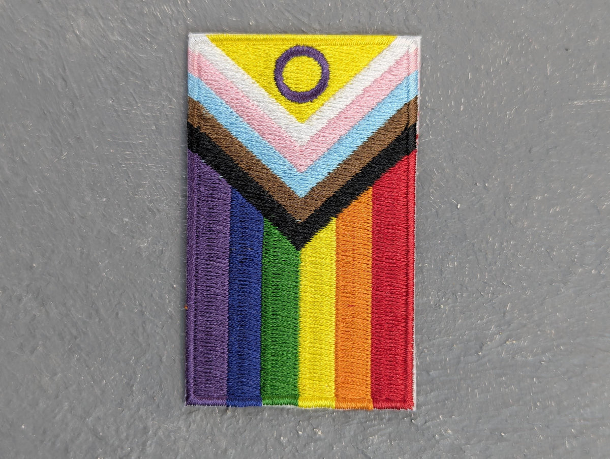 Patch Brodé Intersex Progress Pride, Écusson à Coudre ou Thermocollant, Accessoire Fierté LGBT