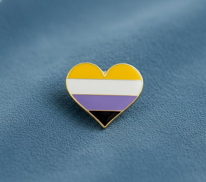 Pin’s drapeaux Non Binaire et fierté LGBT, soutien communauté, insigne émail tolérance