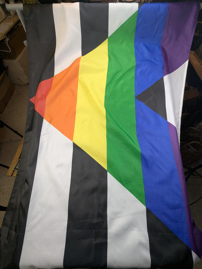 Grand drapeau Allié LGBT 150cm, tissu avec œillets métal, rectangle