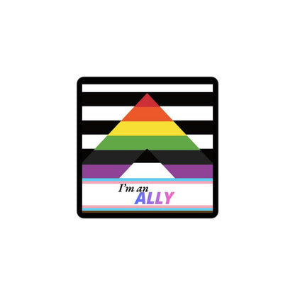 Autocollant "I'm an ALLY" pour Soutien LGBTQIA, drapeau Allié Progress Pride en vinyl