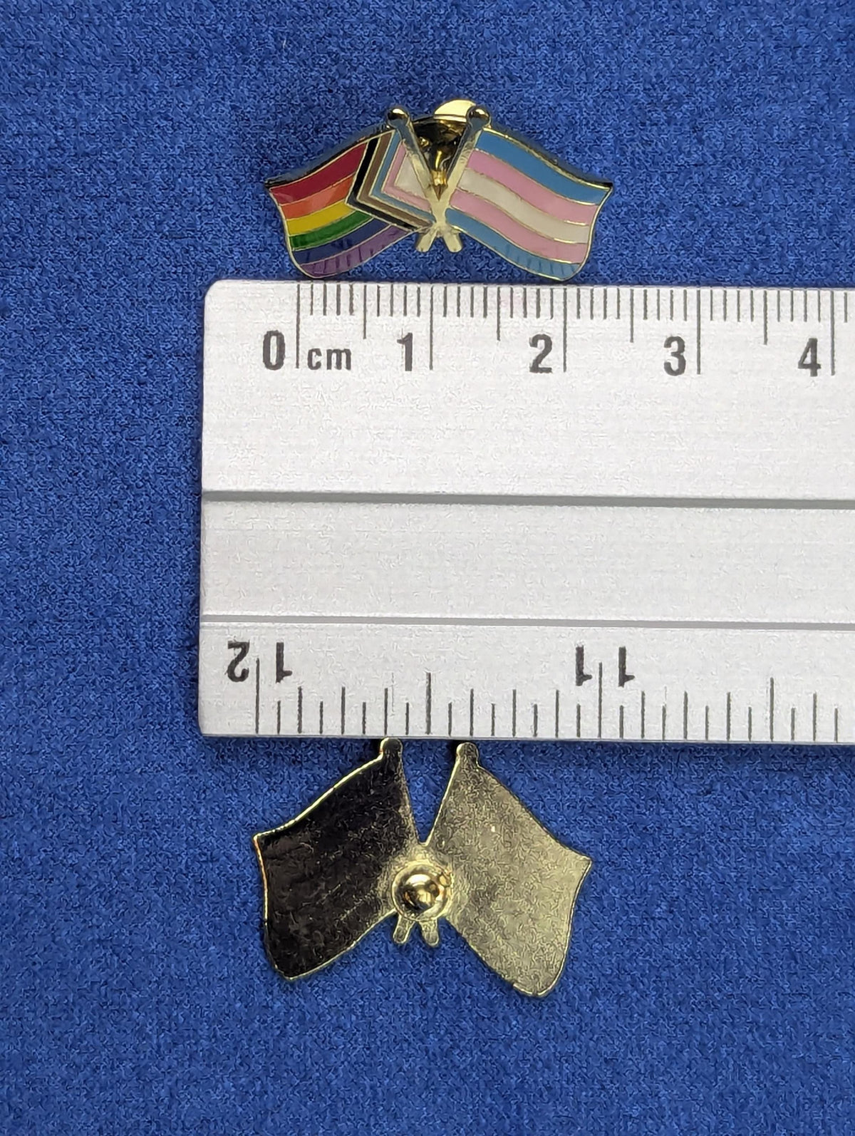 Pins émaillé double drapeau Progress Pride et Transgenre, badge métal allié LGBT