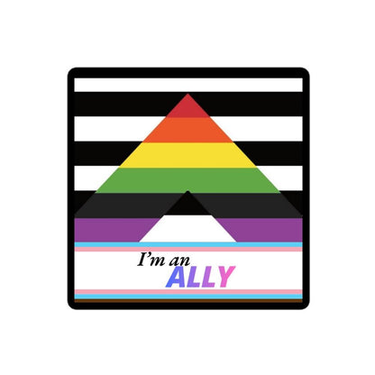 Autocollant "I'm an ALLY" pour Soutien LGBTQIA, drapeau Allié Progress Pride en vinyl