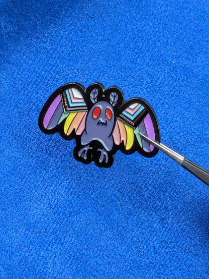 Pins chauve-souris en émail aux couleurs du drapeau progress pride, brochearc-en-ciel LGBT