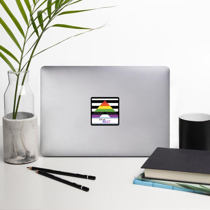 Autocollant "I'm an ALLY" pour Soutien LGBTQIA, drapeau Allié Progress Pride en vinyl