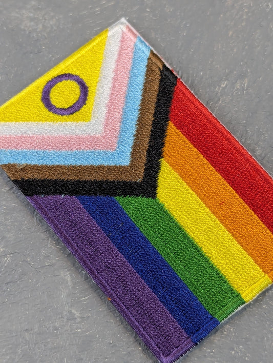 Patch Brodé Intersex Progress Pride, Écusson à Coudre ou Thermocollant, Accessoire Fierté LGBT