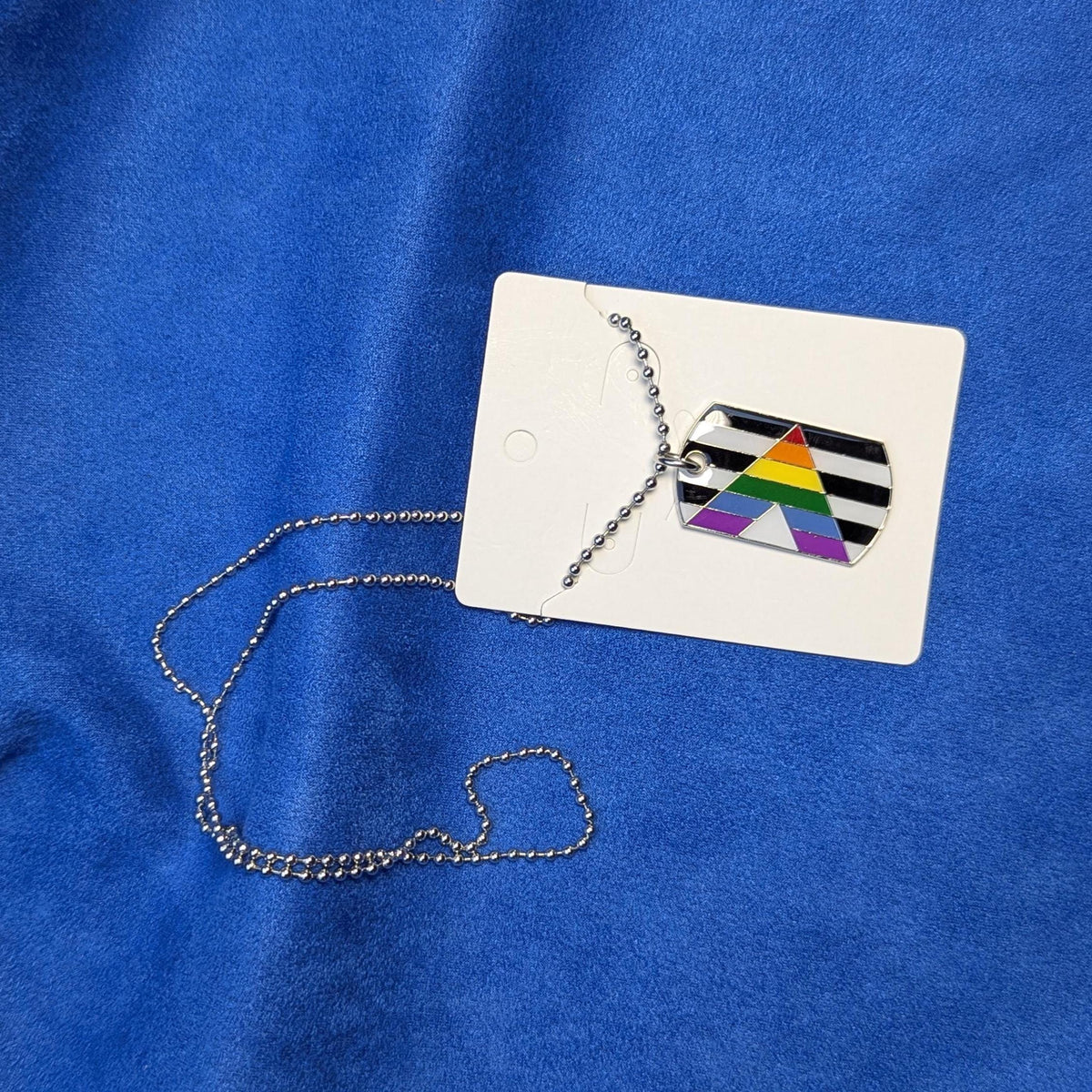 Collier pendentif rectangulaire drapeau fierté LGBT en laiton, progress pride, Unisexe