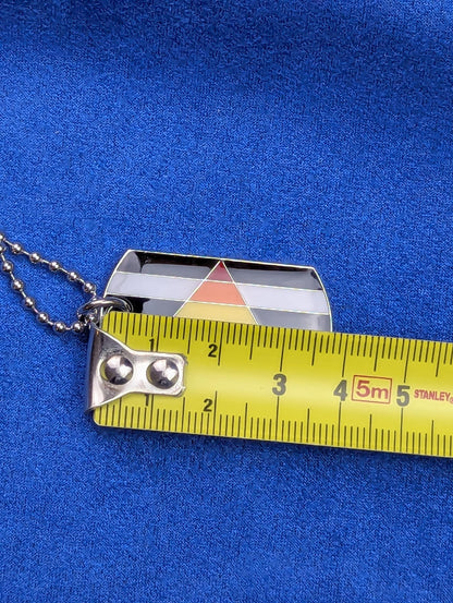 Collier pendentif rectangulaire drapeau fierté LGBT allié en laiton, Unisexe
