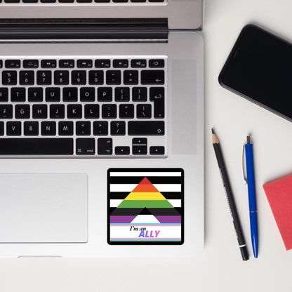 Autocollant "I'm an ALLY" pour Soutien LGBTQIA, drapeau Allié Progress Pride en vinyl