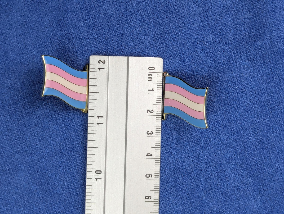 Pins drapeau Transgenre en émail doré, accessoire militant Pride wavy, badge identité de genre