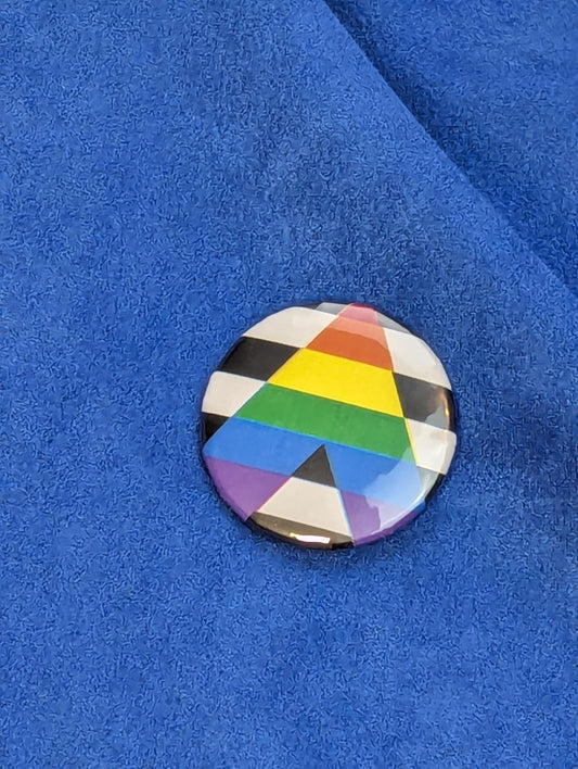 Badge drapeau allié LGBT, pins militant hétéro solidaire, accessoire plastique rond