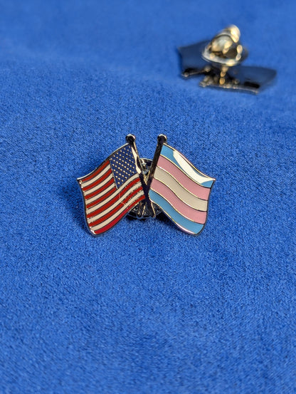 Pin’s drapeaux USA et Transgenre, soutien communauté LGBT, insigne émail tolérance
