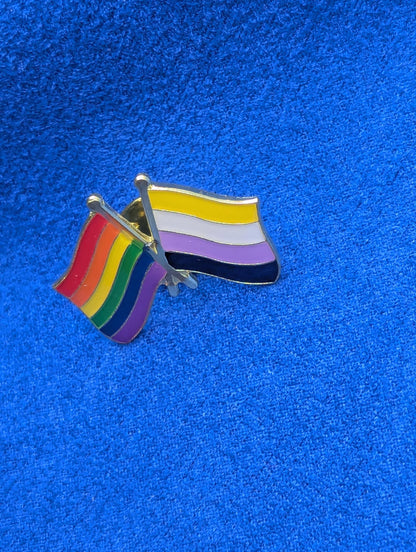 Pin’s drapeaux Non Binaire et fierté LGBT, soutien communauté, insigne émail tolérance