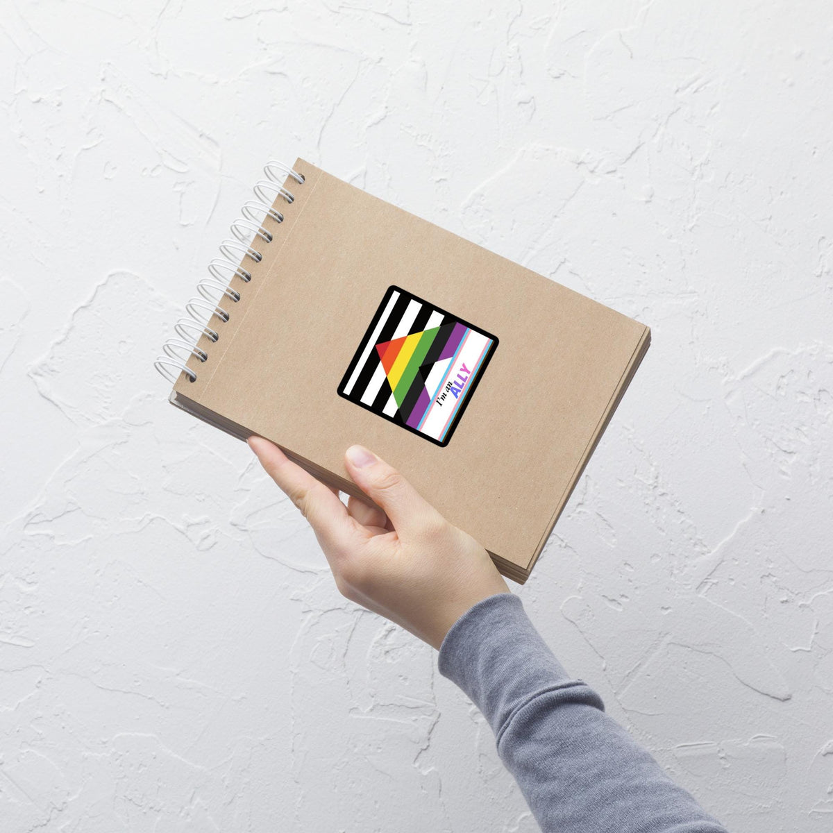 Autocollant "I'm an ALLY" pour Soutien LGBTQIA, drapeau Allié Progress Pride en vinyl