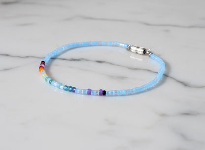 Bracelet code Morse FUCK TRUMP arc-en-ciel, pride queer résistance, message personnalisé