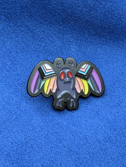 Pins chauve-souris en émail aux couleurs du drapeau progress pride, brochearc-en-ciel LGBT