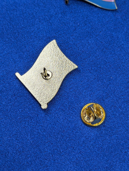 Pins drapeau Transgenre en émail doré, accessoire militant Pride wavy, badge identité de genre