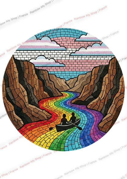 Sac bandoulière Drapeau Allié à motif vitrail arc-en-ciel, petite sacoche zippée réglable