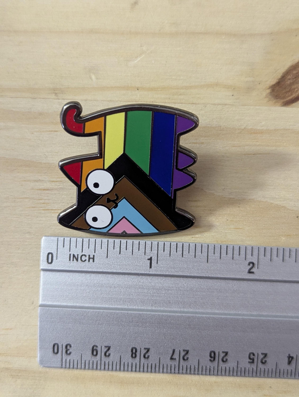 Pin's émail Chat LGBT, Badge drapeau progress pride accessoire militant