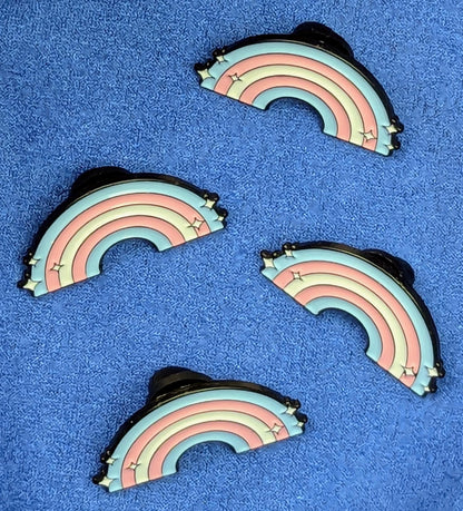Badge arc-en-ciel drapeau fierté trans, Pin's émail militant LGBTQIA, Droits humains