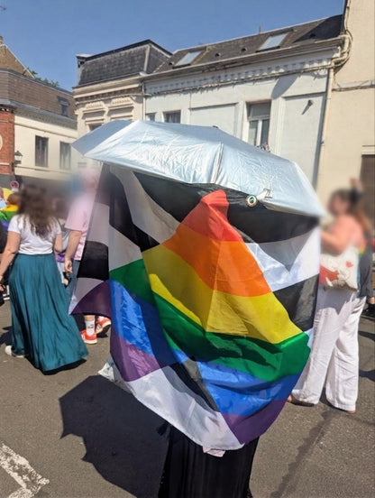 Grand drapeau Allié LGBT 150cm, tissu avec œillets métal, rectangle