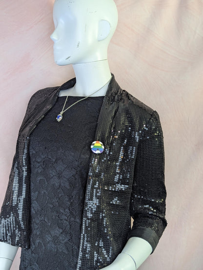 Badge drapeau allié LGBT, pins militant hétéro solidaire, accessoire plastique rond