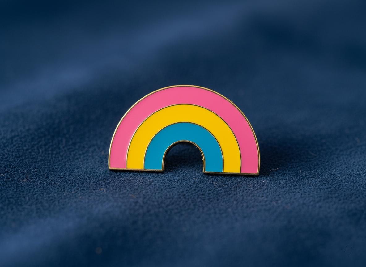 Pin's pansexuel émail LGBTQIA+, badge soutien fierté queer, 12 drapeaux