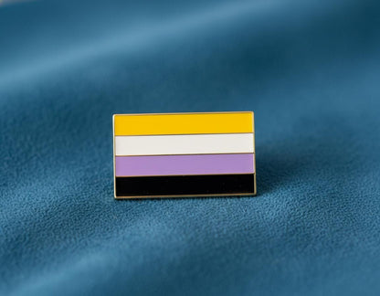 Pin’s drapeaux Non Binaire et fierté LGBT, soutien communauté, insigne émail tolérance