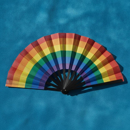 Éventail géant pliable Rainbow Pride 64cm, accessoire militant arc-en-ciel, différents drapeaux