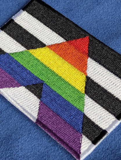 Patch Thermocollant Drapeau Allié LGBTQIA+ Pride, Support Inclusif, Brodé, rectangle