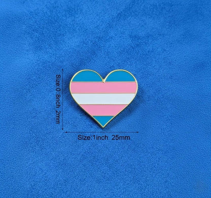 Pins drapeau Transgenre en émail doré, accessoire militant Pride wavy, badge identité de genre