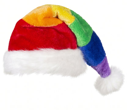Lot de 2 Bonnets de Noël arc en ciel longue pointe et pompon, LGBT Pride