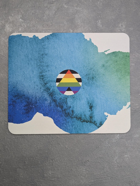 Tapis de souris avec impression drapeau allié LGBT, antidérapant, surface mate, watercolor