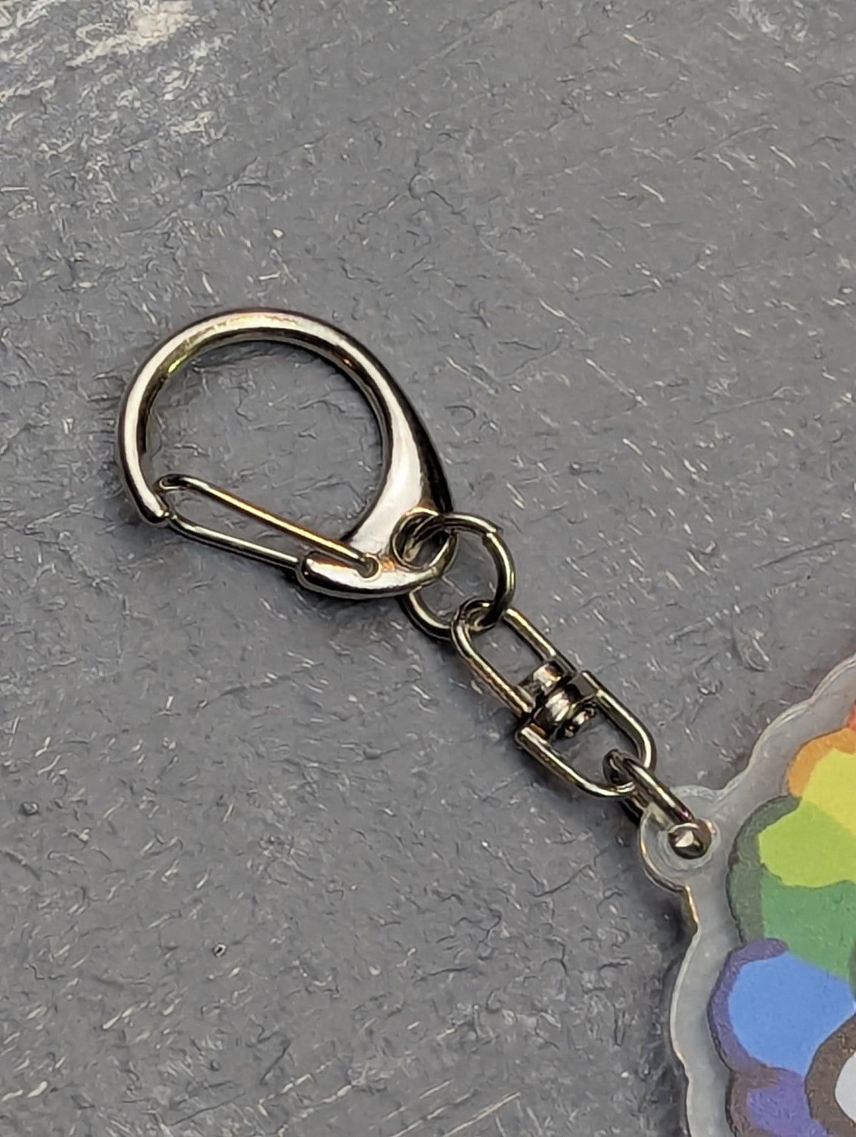 Porte-clés Chat Clown arc-en-ciel en acrylique, accessoire militant LGBT style kawaii