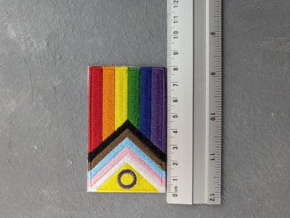 Patch Brodé Intersex Progress Pride, Écusson à Coudre ou Thermocollant, Accessoire Fierté LGBT