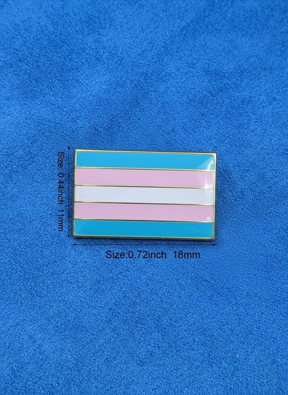 Pins drapeau Transgenre en émail doré, accessoire militant Pride wavy, badge identité de genre
