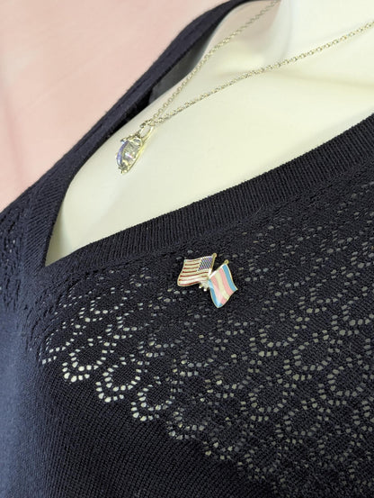 Pin’s drapeaux USA et Transgenre, soutien communauté LGBT, insigne émail tolérance