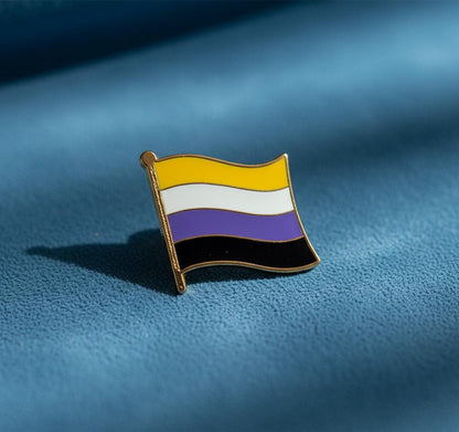 Pin’s drapeaux Non Binaire et fierté LGBT, soutien communauté, insigne émail tolérance
